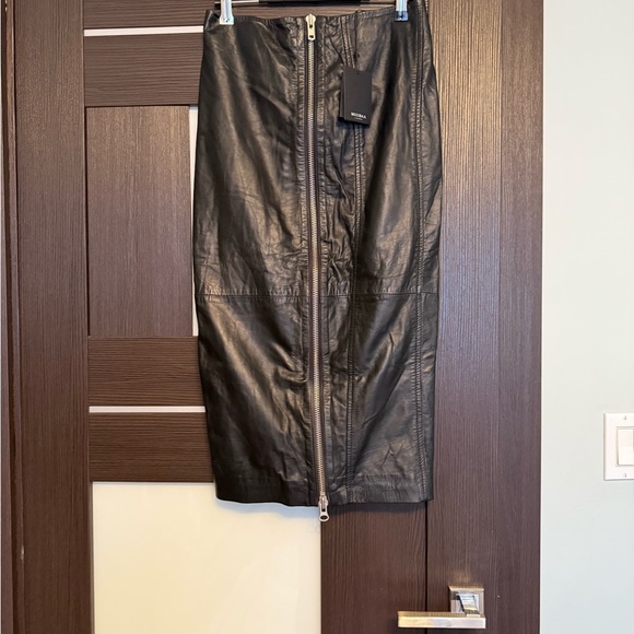 Muubaa Black Leather Skirt